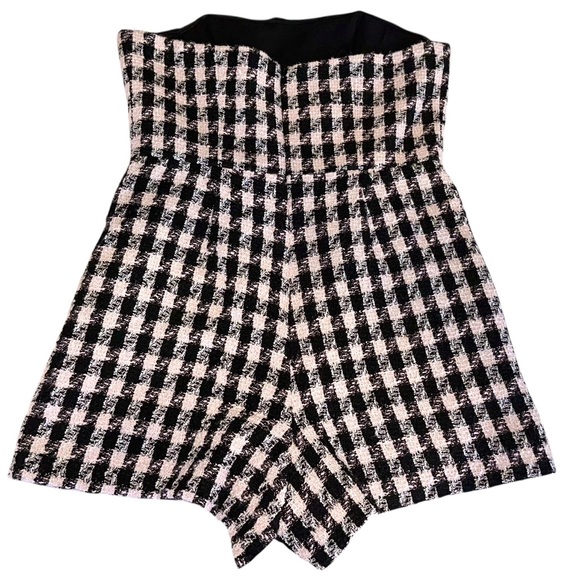 NWT Anthropologie Womens Romper Hutch Strapless Tweed Houndstooth Size 12 - Picture 5 of 8